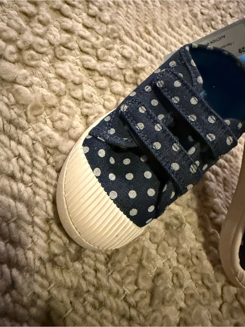Cat & Jack Navy Polka Dot Sneakers with White Toe size 10t 10c nwt